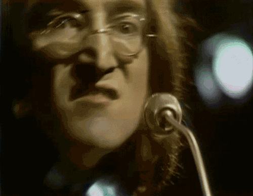 John Lennon reacting to the news from beyond the grave